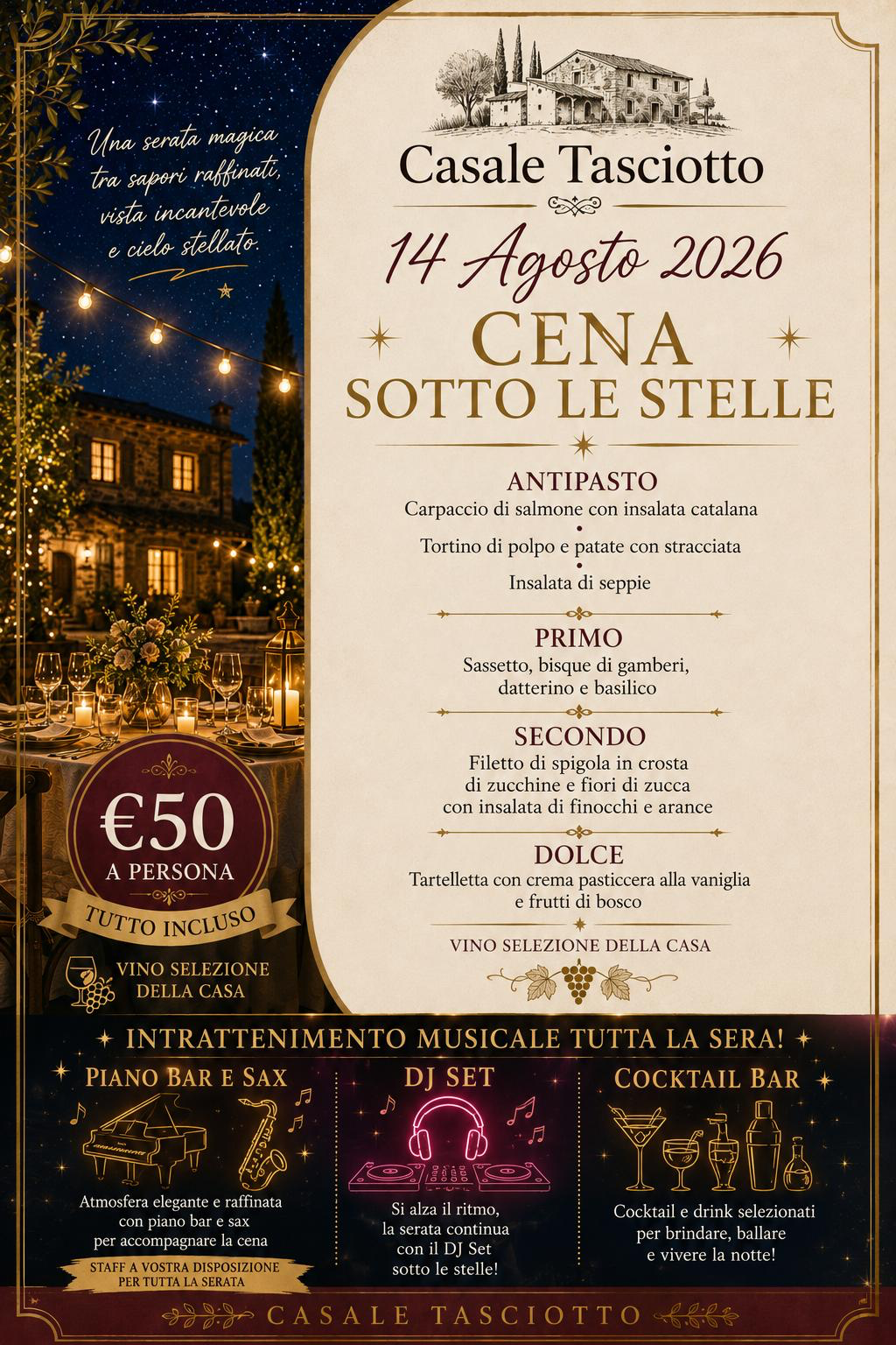 Cena sotto le stelle